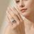 Pure 925 silver blue flowe ring for women