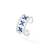 Pure 925 silver blue flowe ring for women