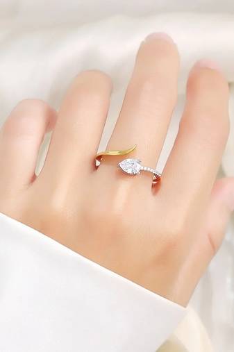 Pure 925 silver golden snake ring for women