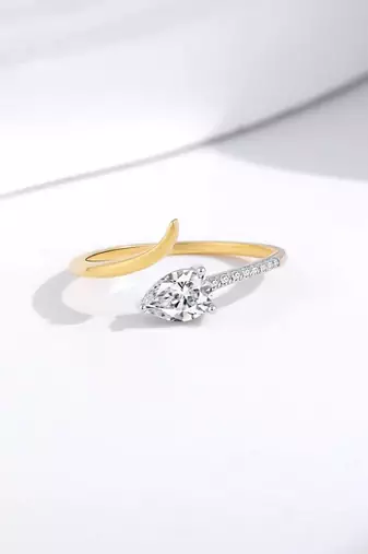 Pure 925 silver golden snake ring for women