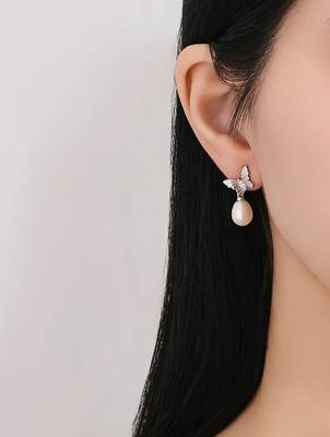Pure 925 silver pearl wing serenade earrings for women 4