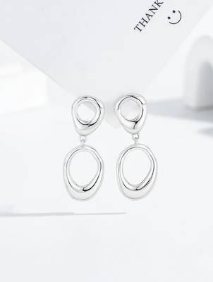 Pure 925 silver liquid drop earrings for women 1