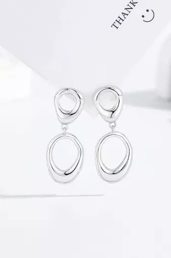 Pure 925 silver liquid drop earrings for women