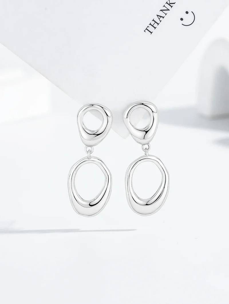 Pure 925 silver liquid drop earrings for women