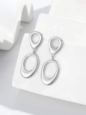 Pure 925 silver liquid drop earrings for women 2