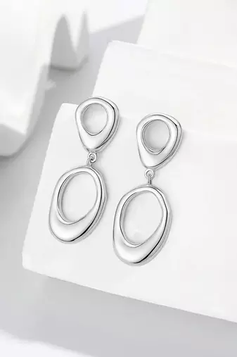 Pure 925 silver liquid drop earrings for women
