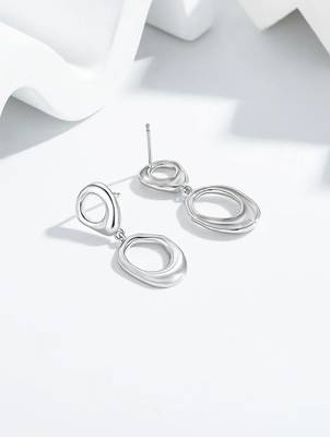 Pure 925 silver liquid drop earrings for women 3
