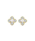 Pure 925 silver pearl blossom sparkle earrings for women