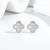 Pure 925 silver petal sparkle stud earrings for women