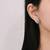 Pure 925 silver petal sparkle stud earrings for women
