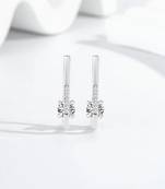 Pure 925 silver nova solitaire hoop earrings for women