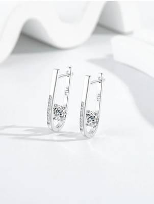 Pure 925 silver nova solitaire hoop earrings for women 4