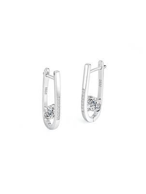 Pure 925 silver nova solitaire hoop earrings for women 5