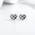 Pure 925 silver black velvet heart stud earrings for women