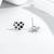Pure 925 silver black velvet heart stud earrings for women