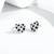 Pure 925 silver black velvet heart stud earrings for women
