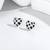 Pure 925 silver black velvet heart stud earrings for women