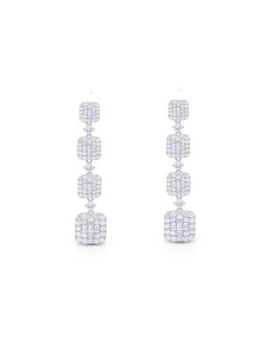 Pure 925 silver hanging box earrings for women 1