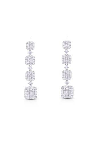 Pure 925 silver hanging box earrings for women