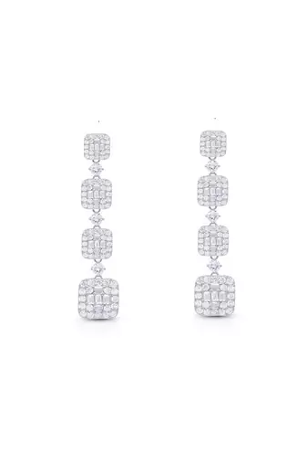 Pure 925 silver hanging box earrings for women