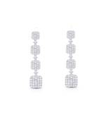 Pure 925 silver hanging box earrings for women