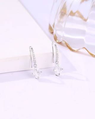 Pure 925 silver party drop earrings for women 3