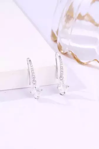 Pure 925 silver party drop earrings for women