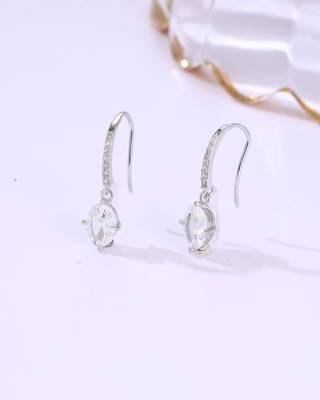 Pure 925 silver party drop earrings for women 4