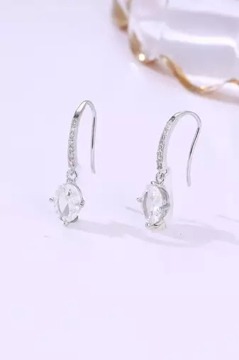 Pure 925 silver party drop earrings for women