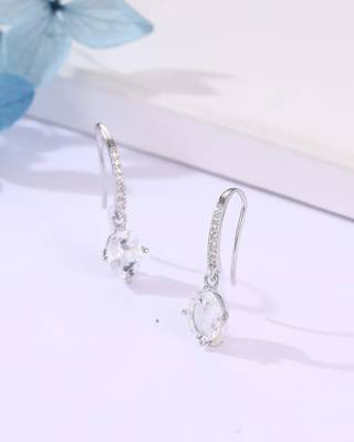 Pure 925 silver party drop earrings for women 5