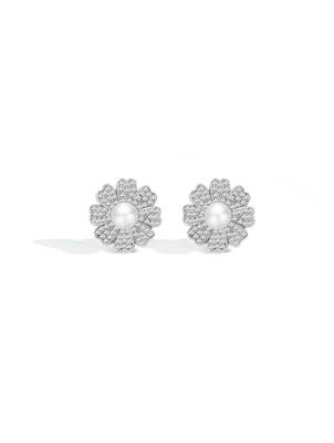Pure 925 silver pearl bloom radiance earrings for women 4