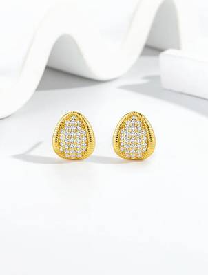 Pure 925 silver royal spark oval earrings for women 1