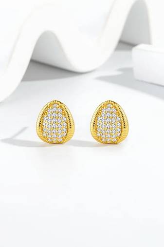 Pure 925 silver royal spark oval earrings for women