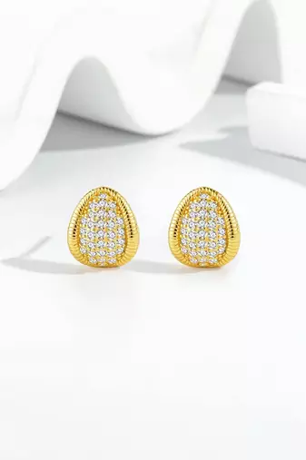 Pure 925 silver royal spark oval earrings for women
