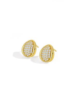 Pure 925 silver royal spark oval earrings for women 5