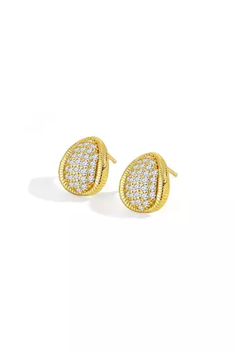 Pure 925 silver royal spark oval earrings for women