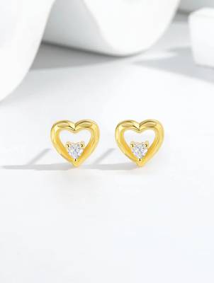 Pure 925 silver dainty love spark earrings for women 1