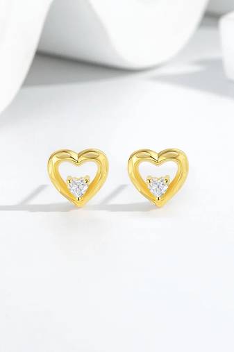 Pure 925 silver dainty love spark earrings for women