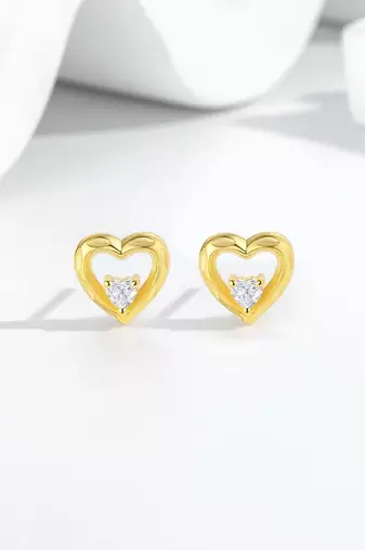 Pure 925 silver dainty love spark earrings for women