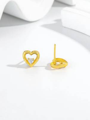 Pure 925 silver dainty love spark earrings for women 2