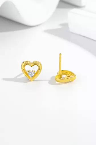 Pure 925 silver dainty love spark earrings for women