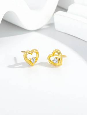 Pure 925 silver dainty love spark earrings for women 3