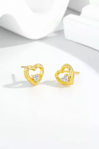 Pure 925 silver dainty love spark earrings for women