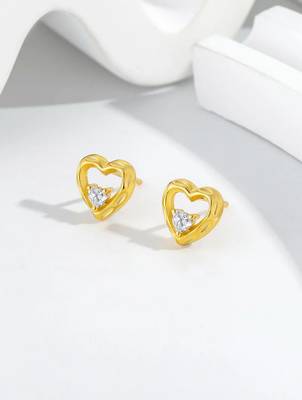 Pure 925 silver dainty love spark earrings for women 4