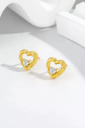 Pure 925 silver dainty love spark earrings for women