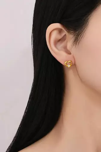 Pure 925 silver dainty love spark earrings for women