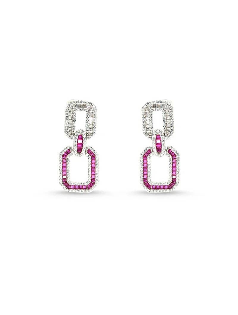 Pure 925 silver joint box drop earrings for women