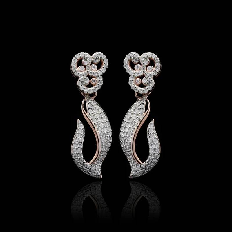 Pure 925 silver drop moissanite earrings for women
