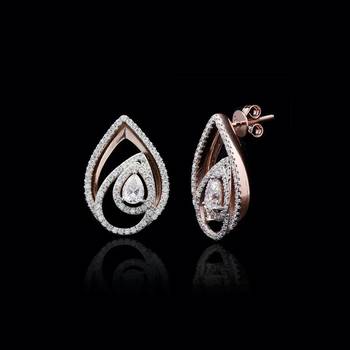 Pure 925 silver leaf layer moissanite earrings for women 1