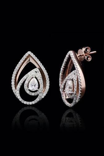Pure 925 silver leaf layer moissanite earrings for women